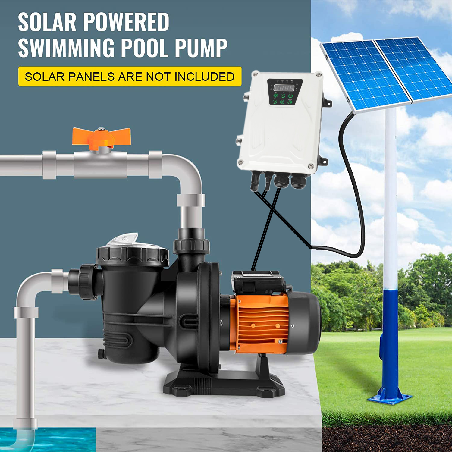 Solar Pool Pump Kit - 2HP 1500W 태양열 풀 부스터 펌프