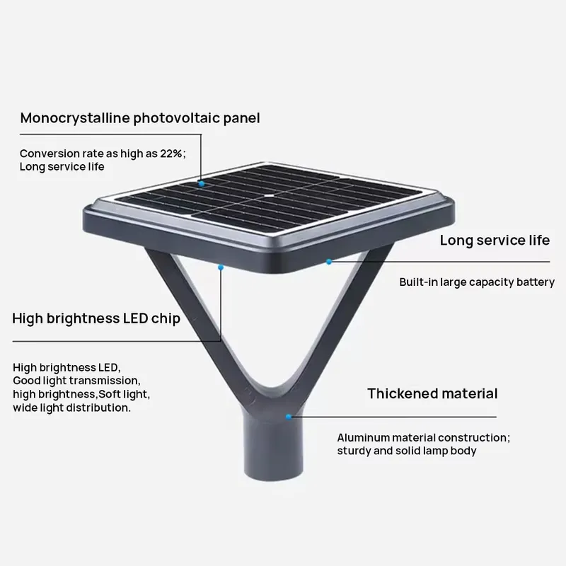가벼운 고급형 LED 태양광 램프 기둥, 정원, 빌라, - Renewable Energy Source 리뷰 및 가격