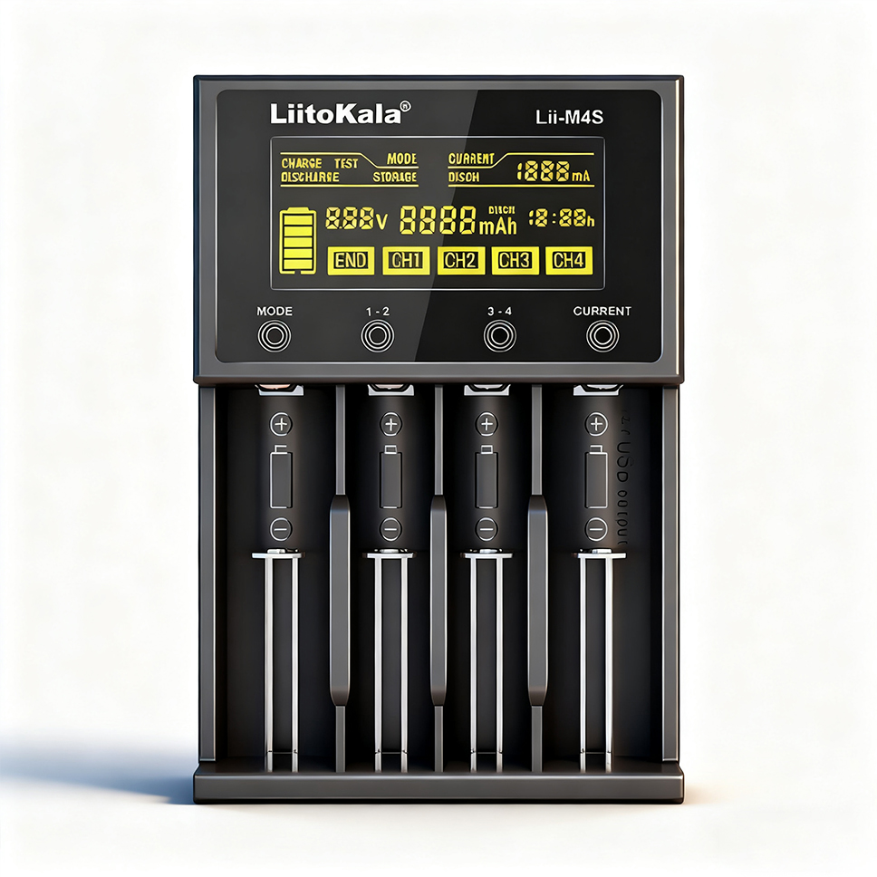 Liitokala Lii-M4S 스마트 충전기 LCD  - Renewable Energy Demonstration Kit 리뷰 및 가격